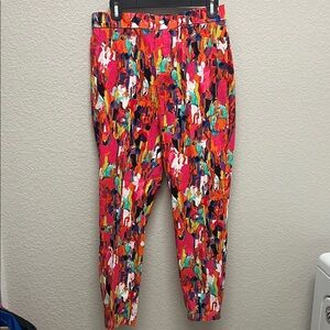 NWT Vibrant Multicolor Abstract Ankle Pants